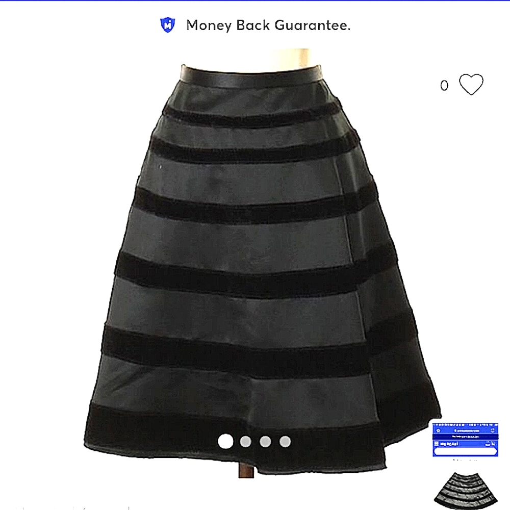 Elegant Behnaz Sarafpour Skater Black Lined Skirt